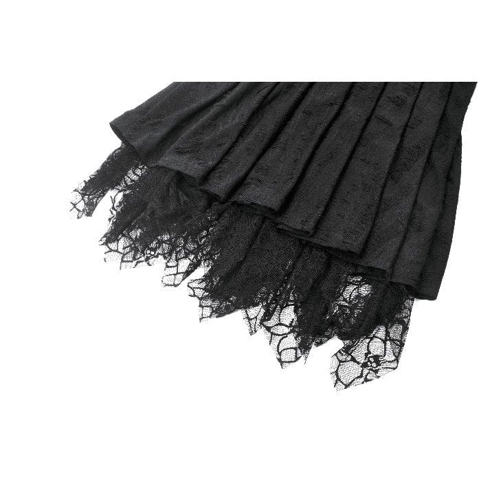 Darkinlove Women's Punk Dark Demon Lacing-up Pleated Slip Dress