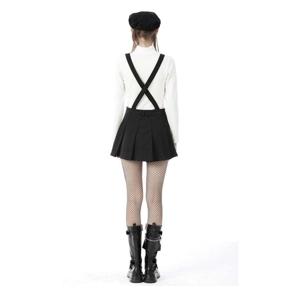 Darkinlove Women's Punk Devil Blood Suspender Skirt
