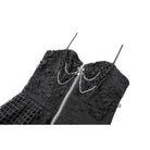 Darkinlove Women's Punk Distressed Chain Zipper Slip Dress