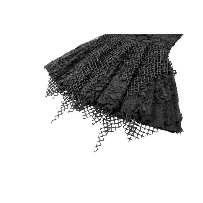 Darkinlove Women's Punk Distressed Chain Zipper Slip Dress