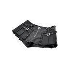 Darkinlove Women's Punk Eyelet Buckle Strap Zipper Mini Pleated Shorts