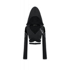 Darkinlove Women's Punk Eyelet Cutout Hooded Long Sleeve Crop Top with Detachable Brooch