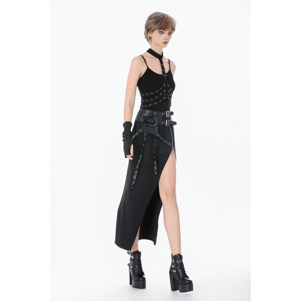 Darkinlove Women's Punk Eyelet D-ring Body Harness