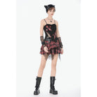 Darkinlove Women's Punk Eyelet Plaid Cross Bustier
