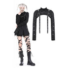 Darkinlove Women's Punk Eyelet Strap Ripped Cape