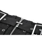 Darkinlove Women's Punk Eyelet Strappy Big Pocket Pleated Skirt