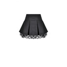 Darkinlove Women's Punk Floral Lace Patchwork Cross Zipper Mini Skirt