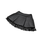 Darkinlove Women's Punk Floral Lace Patchwork Cross Zipper Mini Skirt