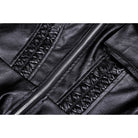 Darkinlove Women's Punk Front Zip Halterneck Faux Leather Dress