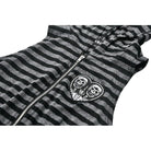 Darkinlove Women's Punk Front Zip Striped Dress with Hood