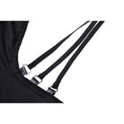 Darkinlove Women's Punk Halterneck Long Sleeved Crop Top