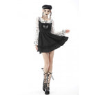 Darkinlove Women's Punk Heart Cutout Ruffled Slip Dress