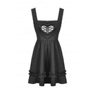 Darkinlove Women's Punk Heart Cutout Ruffled Slip Dress
