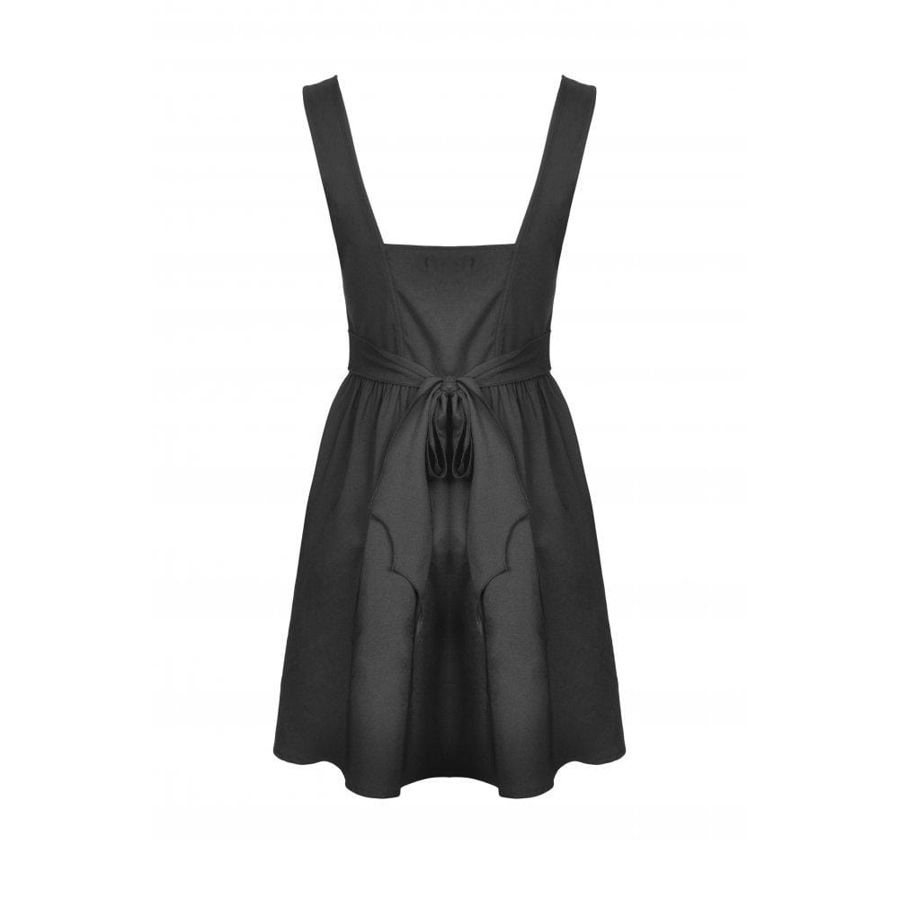 Darkinlove Women's Punk Heart Cutout Ruffled Slip Dress