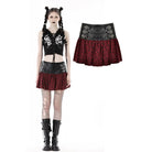 Darkinlove Women's Punk High-waisted Buckle Plaid Skirt