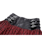 Darkinlove Women's Punk High-waisted Buckle Plaid Skirt