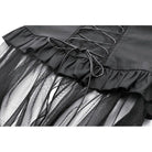 Darkinlove Women's Punk High-waisted Lacing-up High/low Mesh Skirt