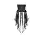 Darkinlove Women's Punk High-waisted Lacing-up High/low Mesh Skirt