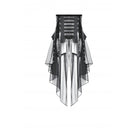 Darkinlove Women's Punk High-waisted Lacing-up High/low Mesh Skirt