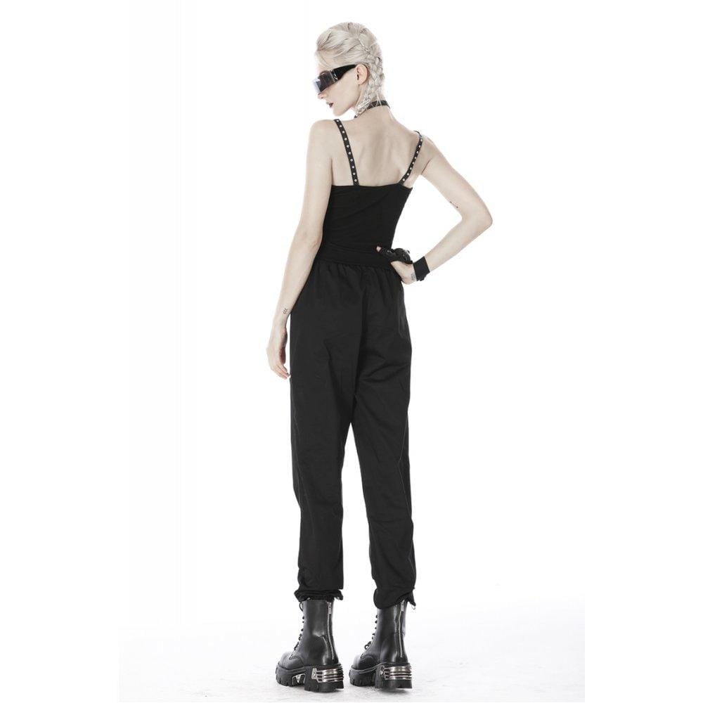 darkinlove Women's Punk Hollowed Thigh Casual Trousers