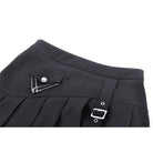 Darkinlove Women's Punk Irregular Buckle Pleated Bustier