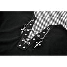 Darkinlove Women's Punk Irregular Cross Chain Mesh Top