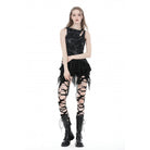 Darkinlove Women's Punk Irregular Cutout Vest with Hood