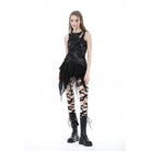 Darkinlove Women's Punk Irregular Cutout Vest with Hood