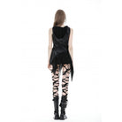 Darkinlove Women's Punk Irregular Cutout Vest with Hood