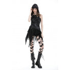 Darkinlove Women's Punk Irregular High-waisted Unedged Skirt