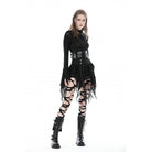 Darkinlove Women's Punk Irregular High-waisted Unedged Skirt