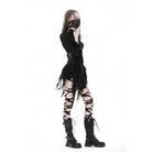 Darkinlove Women's Punk Irregular High-waisted Unedged Skirt