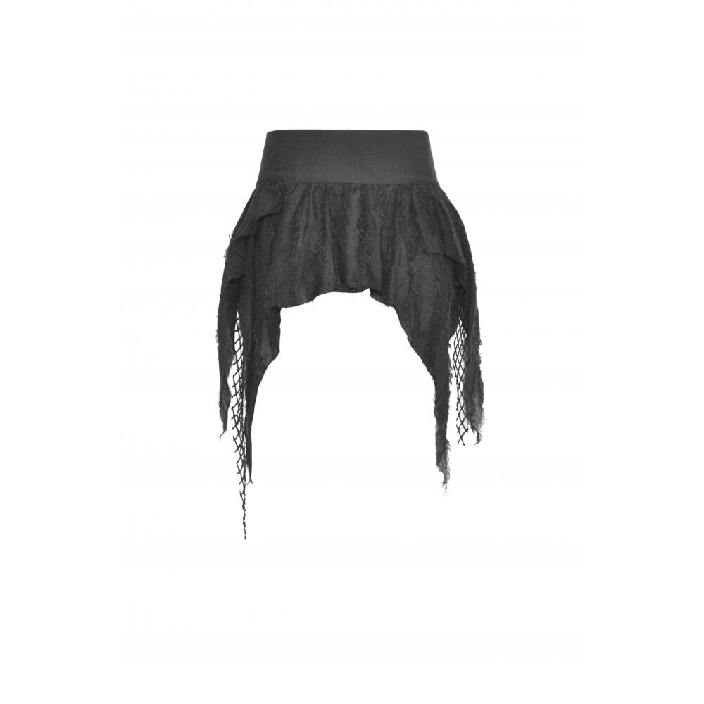 Darkinlove Women's Punk Irregular High-waisted Unedged Skirt