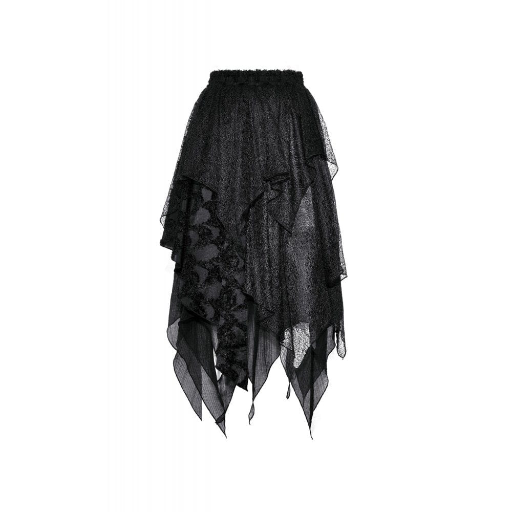 Darkinlove Women's Punk Irregular Layered Skirt