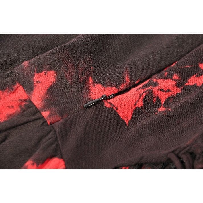 Darkinlove Women's Punk Irregular Mesh Tie-Dye Slip Dress