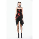 Darkinlove Women's Punk Irregular Mesh Tie-Dye Slip Dress