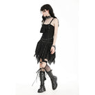 Darkinlove Women's Punk Irregular Ripped Strap Skirt