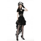 Darkinlove Women's Punk Irregular Ruffled Lace Skirt