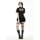 Darkinlove Women's Punk Irregular Stand Collar Shirt