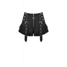Darkinlove Women's Punk Lace Patchwork Buckle Straps Zipper Shorts