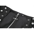 Darkinlove Women's Punk Lace Patchwork Buckle Straps Zipper Shorts