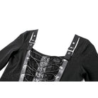 Darkinlove Women's Punk Lace-up Buckle Strap Square-cut Collar Long Sleeve Top