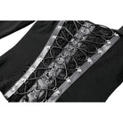 Darkinlove Women's Punk Lace-up Buckle Strap Square-cut Collar Long Sleeve Top