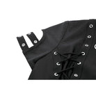 Darkinlove Women's Punk Lace-up Eyelets Turn-down Collar Shirt