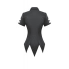 Darkinlove Women's Punk Lace-up Eyelets Turn-down Collar Shirt