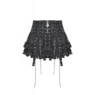 Darkinlove Women's Punk Lace-up Layered Mesh Skirt