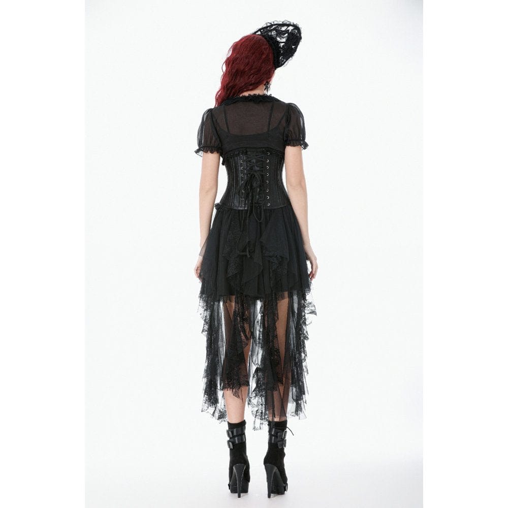 Darkinlove Women's Punk Lace-up Solid Color Underbust Corset