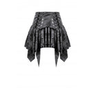 Darkinlove Women's Punk Lacing-up Ripped Short Skirt