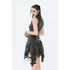 Darkinlove Women's Punk Lacing-up Ripped Short Skirt