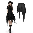 Darkinlove Women's Punk Layered Irrgular Hem Skirt